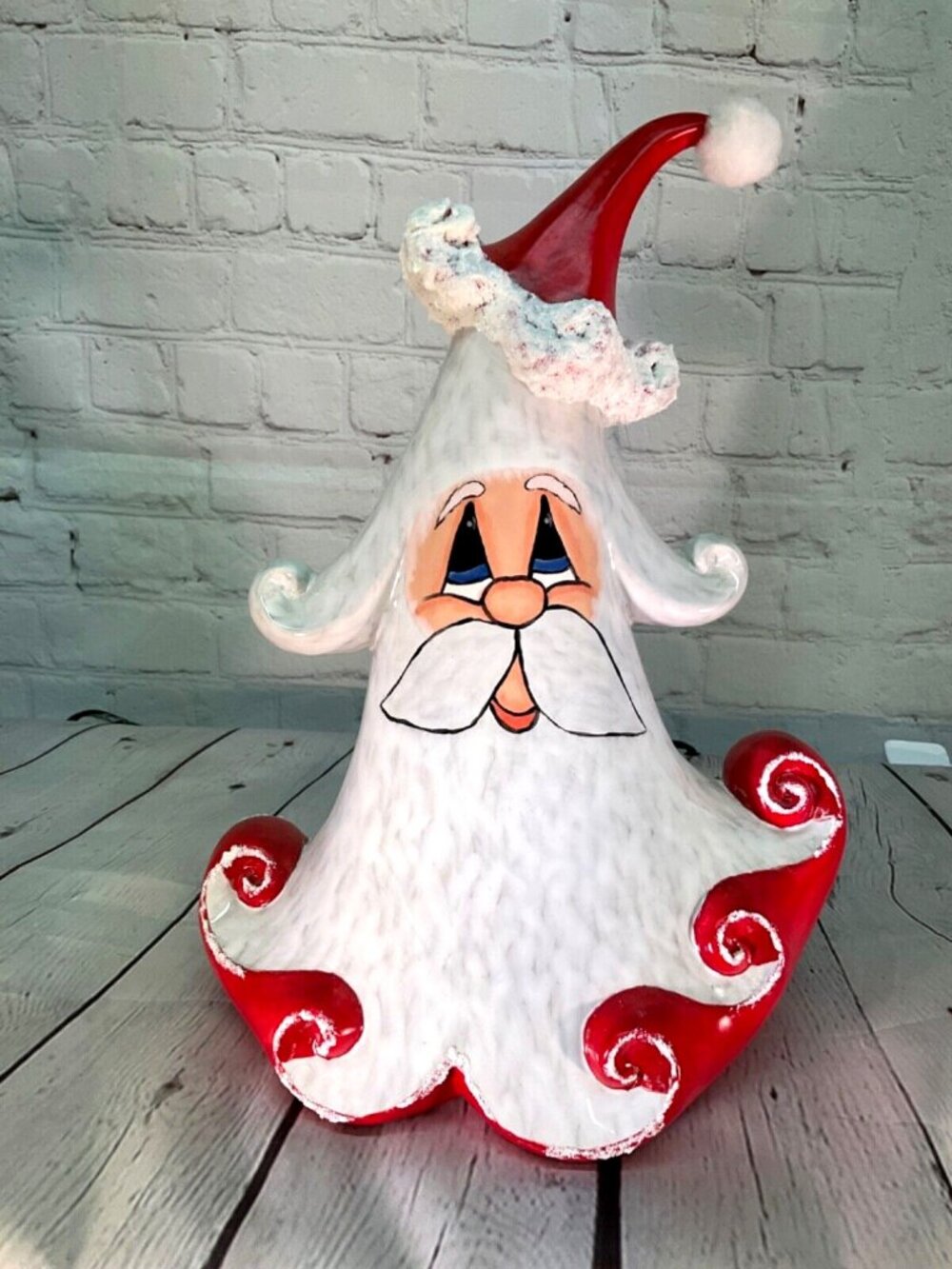Ceramic Christmas Tree - Santa Jolly Tree - Hand-Painted